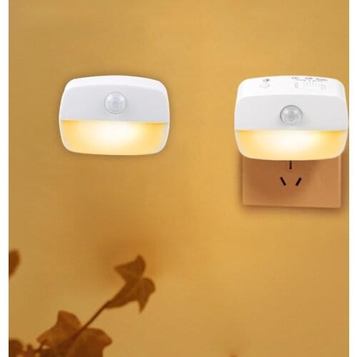 AmmToo Mini LED Motion sensor Night Light Plug in/AAA Batteries Powered Wireless Night Lamp with Sensor For Wall Decor Closet