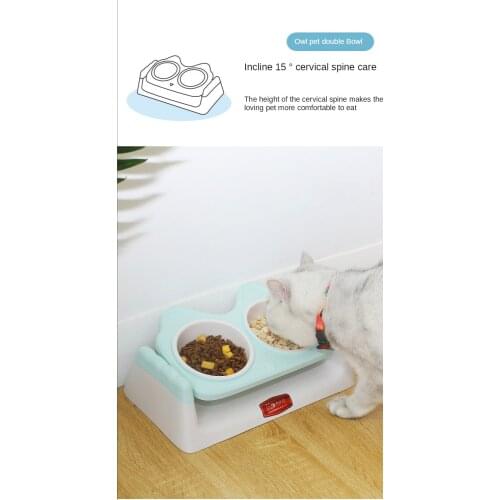 Cat Bowl, Dog Bowl, Double Bowl, Protect The Cervical Spine, Prevent Tipping, Pet Feeding, Water Bowl, Pet Supplies