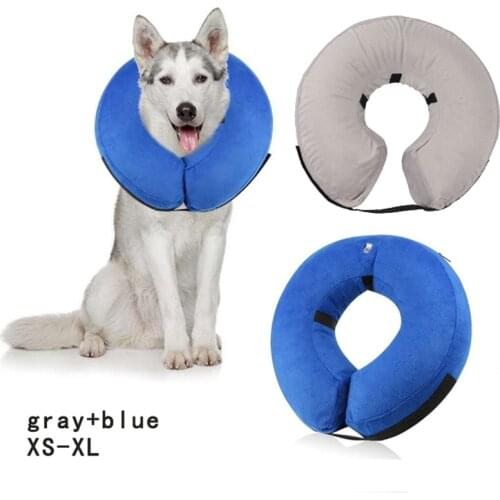 Inflatable Pet Cat Collar Anti-bite Injury Recovery Neck Elizabethan Collar For Small Large Dogs Wound Cover Nursing Supplies