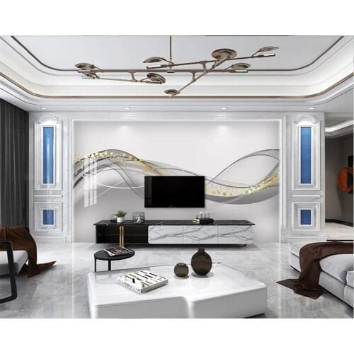 Beibehang 3d mural Customized new Chinese style simple light luxury line background wall rock board paper home decoration fluff