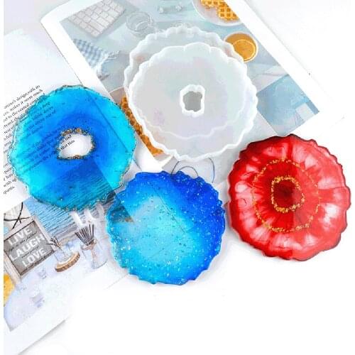 Irregular Wave Round Coaster Mold Cup Mat Silicone Resin Mold Epoxy Resin Cement Casting Jewelry DIY Making Art Tool