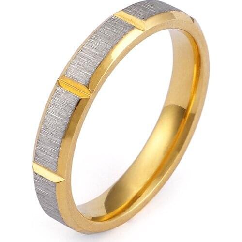 New Jewelry Gold Plated Stainless Steel Couple Ring