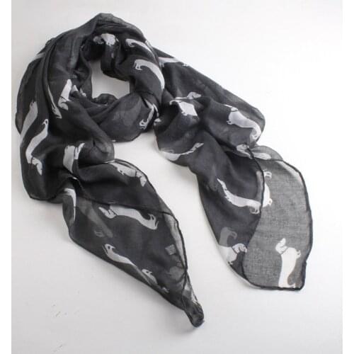 New fashion 10 color Animal Dachshund Dog Print Scarf Pashmina women scarves