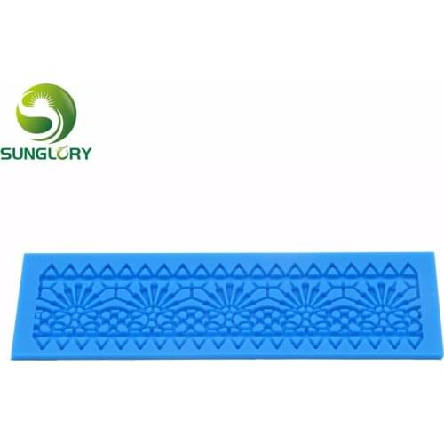 NPC Fondant Cake Lace Mat Gumpaste Silicone Mold Sugar Lace Mat For Cake Decoration Baking Tools Border Decorative Mat Tray
