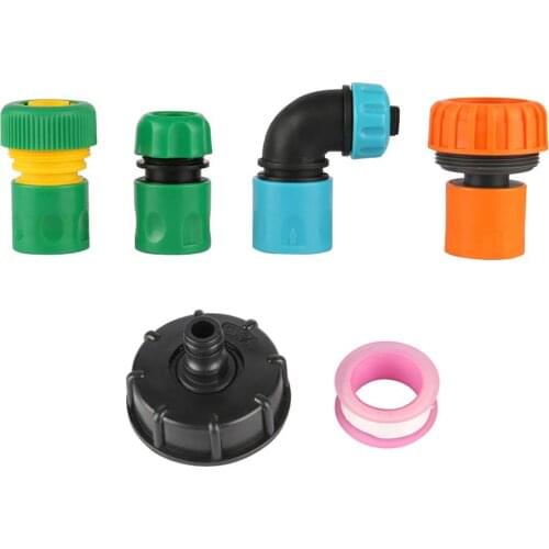 60mm to 3/4" Female Thread IBC Tank Adapter 1/2" 3/4" 1" Pipe Outlet Interface Hose Pipe Adapter Replacement Valve Fitting 1Pc