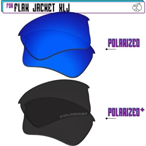 EZReplace Polarized Replacement Lenses for - Oakley Flak Jacket XLJ Sunglasses - Black P Plus-Navy P