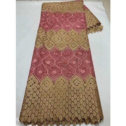 Popular African Guipure Lace Fabric With Velvet 2021 High Quality Nigerian Swiss Voile In Switzerland Embroidery Lace Fabric 5Y
