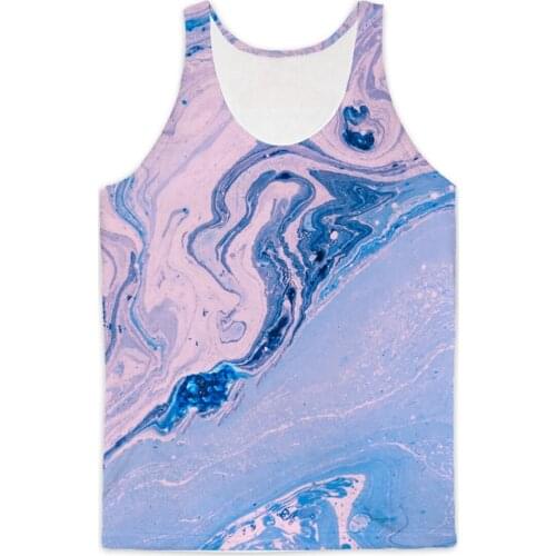 REAL American US SIZE Purple Marble High Quality 3D Sublimation Print Tank top plus size 4xl 5XL 6XL