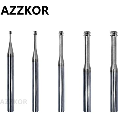 Thread Tooth Milling Cutter Alloy Coating Tungsten Steel Internal Cnc 60 Degree Hrc65 Top Milling Machining Center AZZKOR Tools