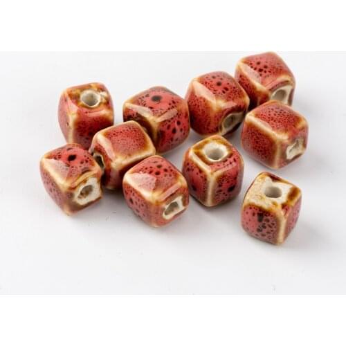 8# 20pcs Square Shape unique Ceramic beads China oblate Jewlery&Accessories ceramics beads #A524C