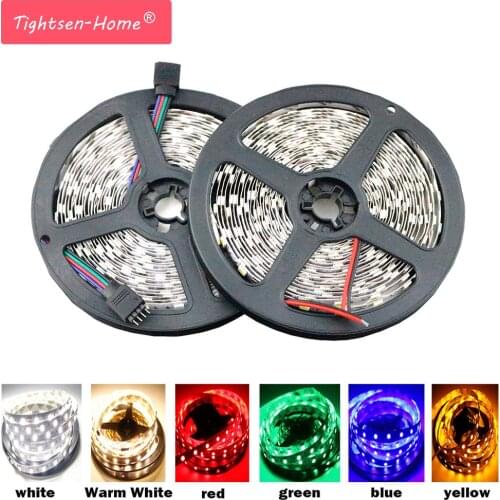LED Strip SMD 5050 RGB Waterproof 5M 300LED DC 12V Pink Blue Red Green Fita LED Light Strips Flexible Neon Tape Luz Monochrome