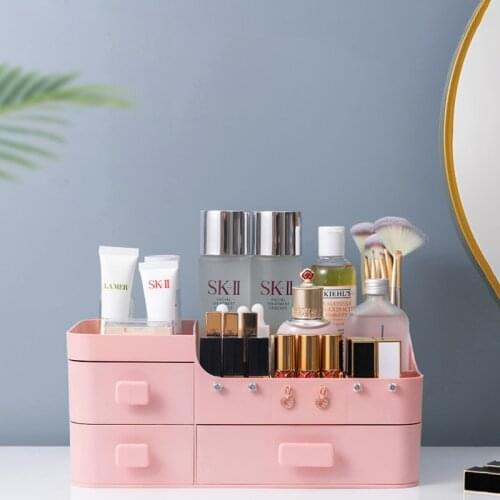 Dresser Cosmetic Storage Box Ear Nail Jewelry Make Up Organizer With Drawer Plastic Box Household Bathroom Storage Container