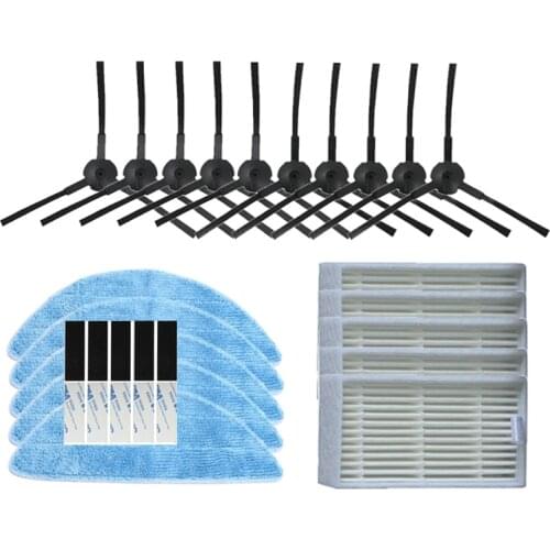 25pcs/lot Hepa filter side brush mop pads magic paste replacements For ilife V3 V5 V5s V3s V5s Pro V50 X5 vacuum cleaner parts