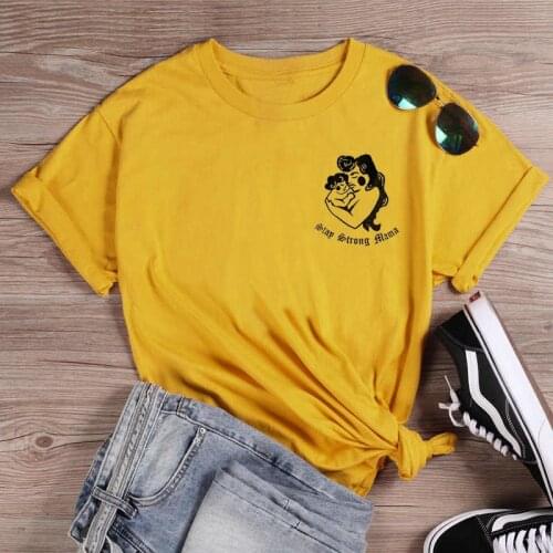 Stay Strong Mama t-shirt women art fashion 100% Cotton Mothers Day casual graphic funny quote hipster aesthetic tee top tshirts