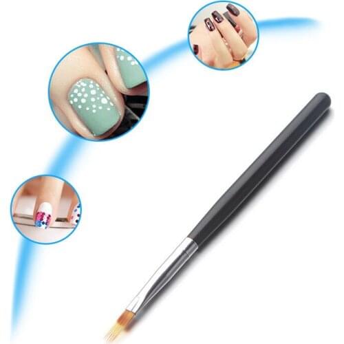 1Pcs Nail Art Gradient Uneven Brush Pen Nylon Hair Gel Polish Tips Serrated jagged Drawing Painting Black Wood DIY Tool T0159