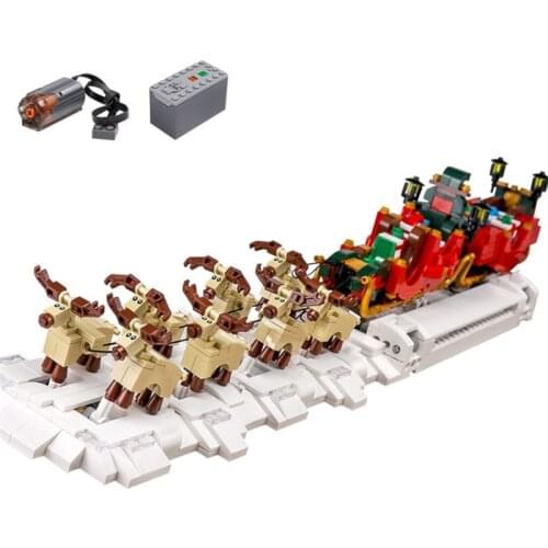 Santa Clause Sleigh Model Electric Building Blocks Assembly Bricks Kids Educational Toys Christmas Gifts 1318 PCS