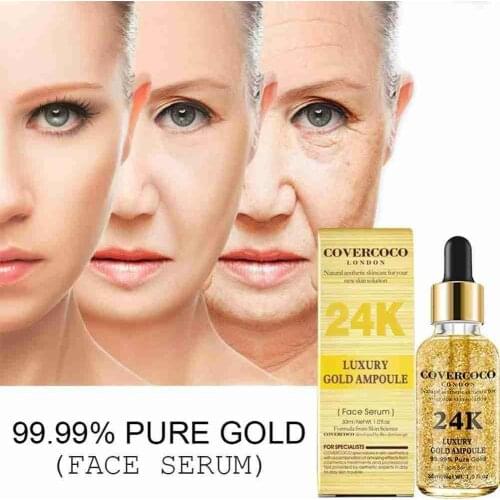 24K Gold Face Serum Hyaluronic Acid Serum Moisturizer Whitening Anti Creams Anti Essence Acne Wrinkle Cream Day Aging H7T2
