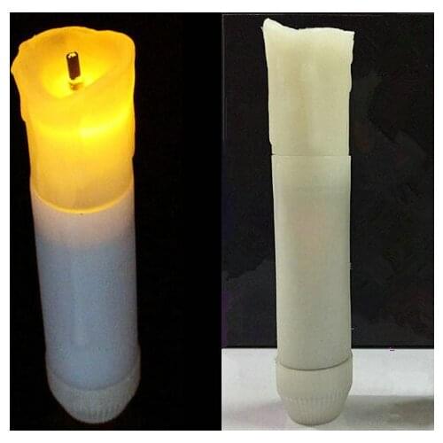 36Pcs Battery Operated 4.5"(H) Burnt wick melted dipped candle Drip Ivory LED Taper Candle Wedding Home Candelabra Decor 10.6CM