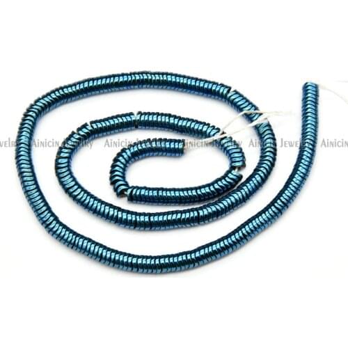 4mm Diameter Heishi Waved Shape Spacer Beads Blue Gold Rainbow Gold Silver Plating DIY Jewelry Making Hematite Beads