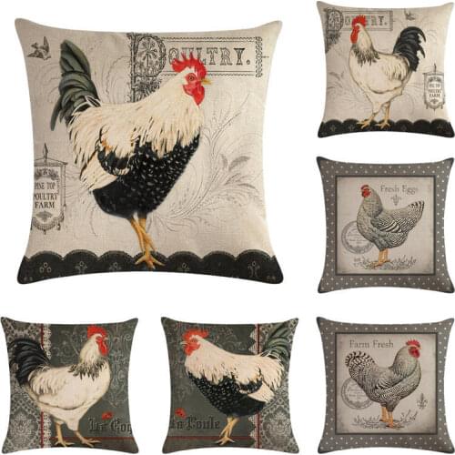 45cm*45cm Kind Hen Animals Design Linen/cotton Throw Pillow Covers Couch Cushion Cover Home Decor Sofa Throw Pillows