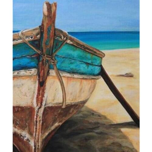 5D DIY Diamond Painting Square Round Diamond Landscape Painting Seaside Boat Picture Horse Embroidery Cross Stitch Gift WG2813