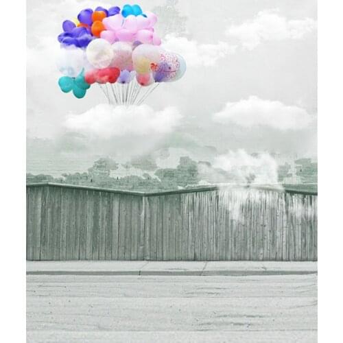 5x7ft Wooden Wall Balloon Photography Backdrops Photo Props Studio Background