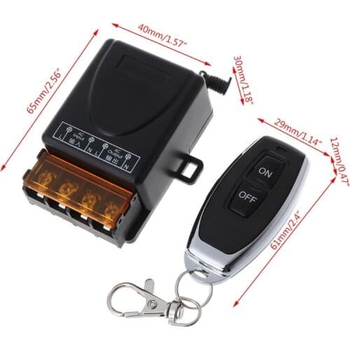 433MHZ 315MHZ Wireless RF Remote Control Switch AC 60V-280V 1CH 30A Relay Receiver+1CH Remote For lamps，Water pump