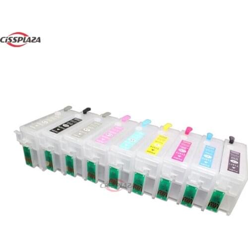 CISSPLAZA empty Refillable ink cartridges compatible for Epson P600 With ARC Chip surecolor SC-P600 T7601 - T7609