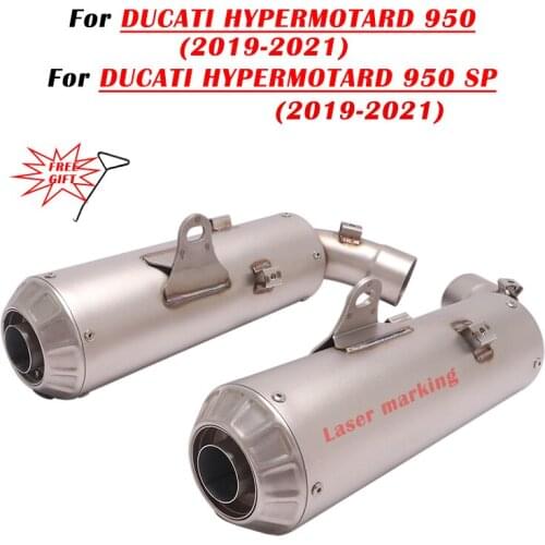For Ducati Hypermotard 950 950 SP Motorcycle Escape Exhaust System Modify Double hole Exhaust Mid Link Pipe Muffler GP Silencer