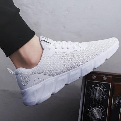 2020 new mens casual shoes white sneaker outdoor jogging comfortable and breathable large 48 size code black lightweight mesh