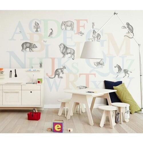 Forest Animals Giraffe Lion Monkey wall stickers for kids room Wall Decal 3D Cartoon Wall mural Wallpaper Bedroom Decor Poster
