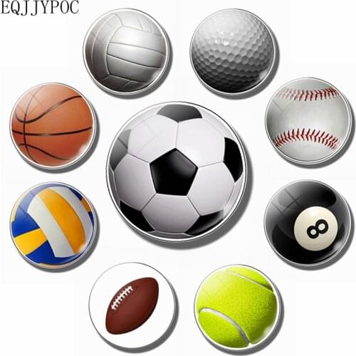 Football fridge magnet Basketball tennis rugby volleyball golf 30MM refrigerator magnets motion fridge sticker Home Decor Gifts