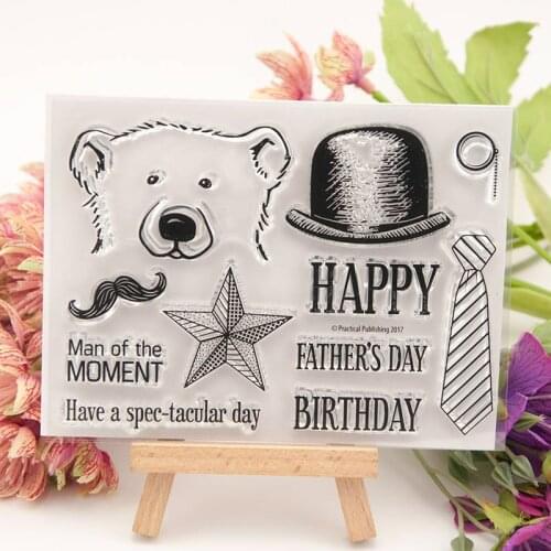 Bear dad Transparent Clear Silicone Stamp/Seal for DIY scrapbooking/photo album Decorative clear stamp sheets A1533