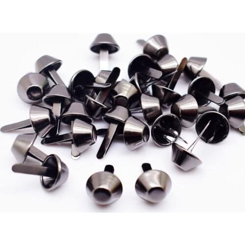 100Pcs 12mm Matal Black Metal Crafts Purse Feet Rivets Studs Pierced for Purse Handbag Punk Rock Rivets Bag Leather DIY Crafts