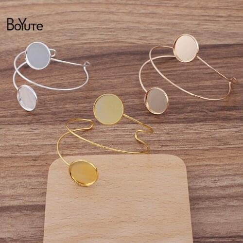 BoYuTe (5 Pieces/Lot) Metal Brass Bracelet Settings with 20MM Blank Tray Base Diy Handmade Jewelry Materials Wholesale