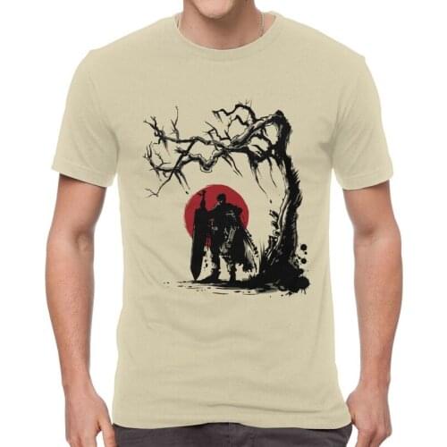 Swordsman Guts Under The Sun Tshirts Men Leisure Tee Tops Cotton T Shirts Short Sleeve Berserk T-shirt Gift Idea Clothing