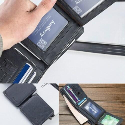 Mens Leather Thin Card Wallet ID Coin Pocket big capacity card wallets men women card purse credit card holders small