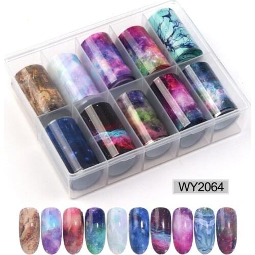 4*100cm Nail Art Foil Set Stickers Glue Transfer Gorgeous Starry Sky Sexy Leopard Lace Manicure Nail Art Decorations