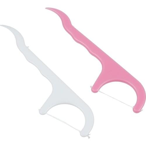 Disposable 50pcs Oral Teeth Clean Care Floss thread Dental Flosser Plastic Tooth Picks