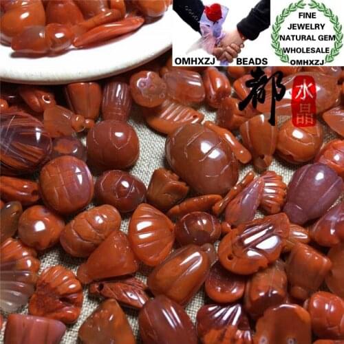 OMHXZJ Wholesale ZB448 European Fashion Hot Birthday Party Wedding Gift Natural Stone Fine South Red Agate PIXIU Pendant Charm