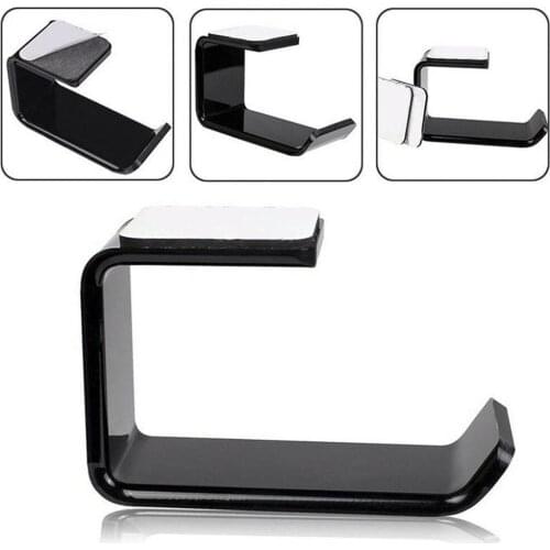 Practical Headphone Stand Hanger Hook Tape Under Desk Dual Headset Mount Holder Phone Holder Item Holder