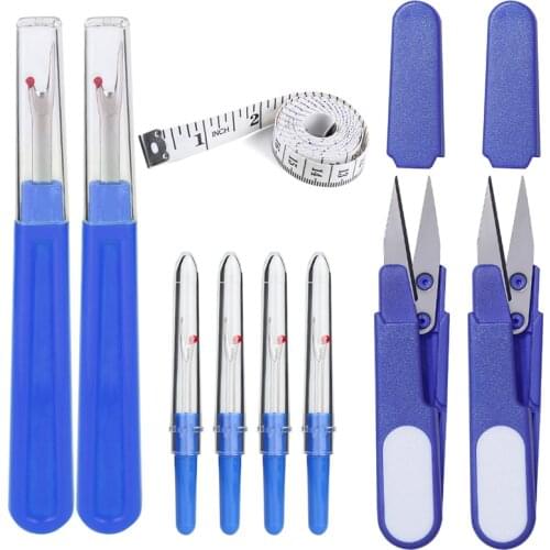 RORGETO Sewing Seam Rippers Trimming Scissors With Soft Tape Measure Ruler Stitch Unpicker DIY Quilting Sewing Tools