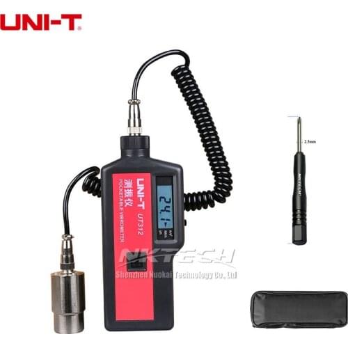 UNI-T UT312 Vibration Analyzer Tester Vibrometer Meter Acceleration Velocity Displacement Measure Split Style Signal Wire Sensor