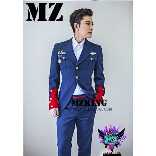 S-4XL ! 2020 Men new DJ male singer deep red wool navy suits stage costumes clothing formal dress Two-piece set
