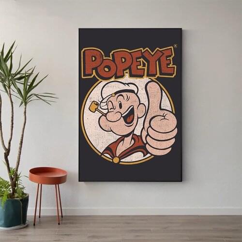 W521 Silk Fabric Poster Wall Art Decor POPEYE VINTAGE Classic Movie Trend Fashion Decoration Bright Gift