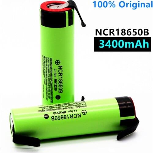 100% Original Nuevo NCR 18650B 18650 Li-ion recargable de la batera de 3400 mAh 3,7 V para linterna/or +DIY nquel pieza