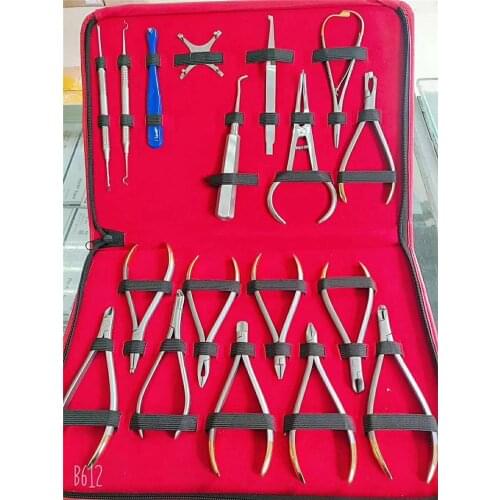18pcs/set Dentist Orthodontic Pliers Tools Set Forming Plier Stainless Steel Instrument Archwire Cutting Bending Forceps