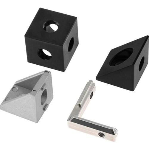 3D Printer 2020 Aluminum Block Cube Prism Connector Wheel Regulator Corner V-slot Three Way Connector 90 degree Angl