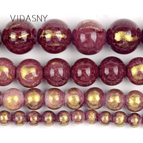 4/6/8/10mm Natural Red Wine Golden Silk Jades Stone Beads Round Loose Beads For Jewelry Making Bracelets Necklaces Diy Jewellery