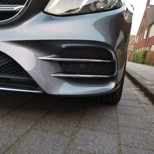 4pcs ABS Chrome Front Fog Lamp Cover Trim For Mercedes Benz E Class W213 E200 E300 2019 E43 AMG Car Accessories